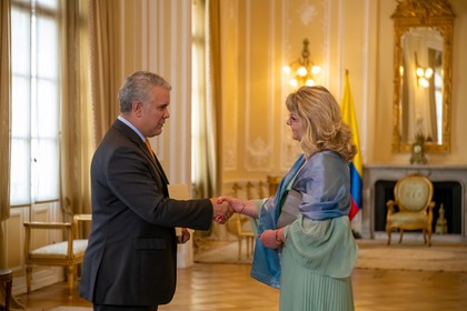 Посланик Божидара Сърчаджиева връчи акредитивните си писма на президента на Република Колумбия Иван Дуке